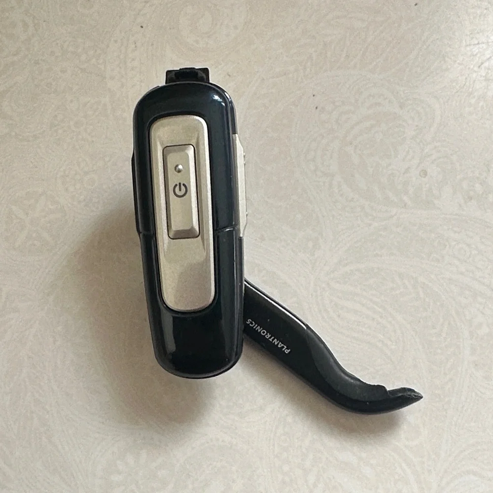 Black Bluetooth Headset with Silver Accent